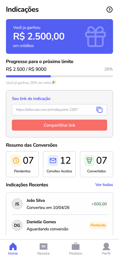 Main screen: Referrals