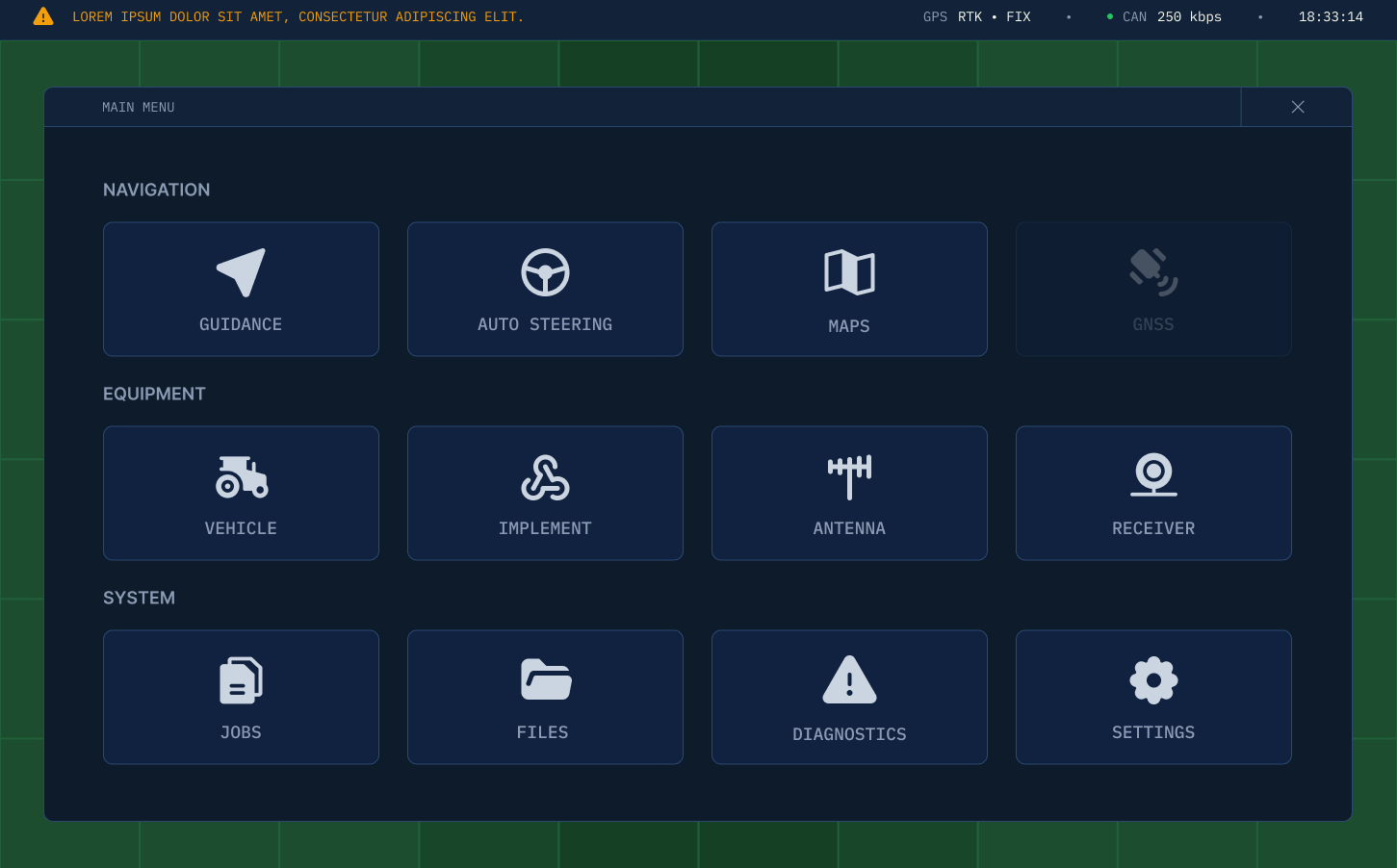 Main menu
